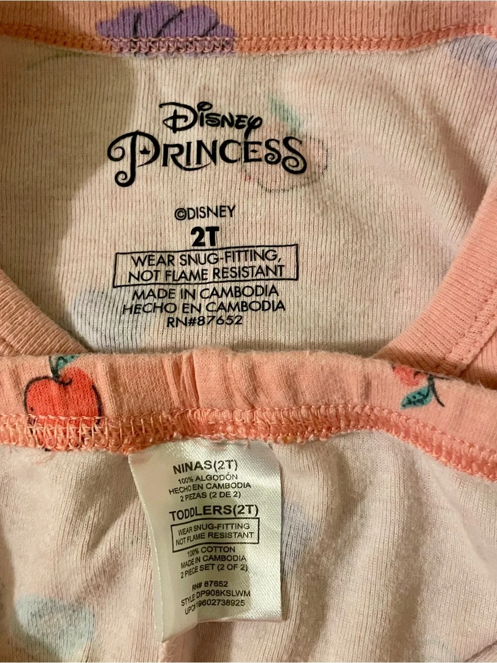 Disney Pink Princess Short-Sleeve Pajama Set